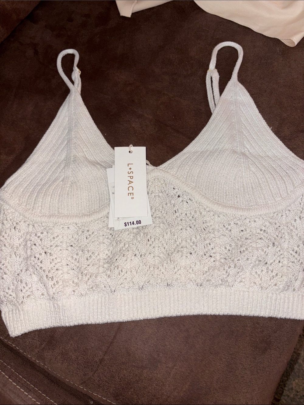 l*space Ivory Knit cropped top